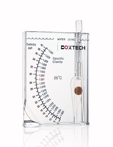 boxtech Aquarium Marine Test, Meersalzwasser Hydrometer, Riff Ozean Hydrometer Salinity Meter für Pool Aquarium Wasser Salzgehalt Spezifischer Schwerkrafttest