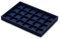 Papten bandeja apilable de cuero para joyas, cajón para guardar joyas organizador de 24 compartimentos expositor de joyas, 35x24x3cm (Azul oscuro)
