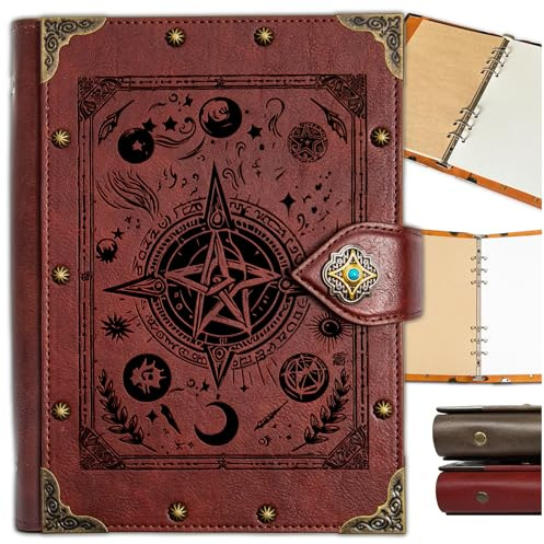 DUROTAN Journal Notizbuch Reise Nachfüllbar Einzigartiger A5 Ordner 400 Seiten Für Hardcover Tagebücher für Damen und Herren, Notizbuch für Arbeit, Notizen, Dnd Geschenk