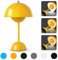LED Tischlampe Kabellos, Akku Nachttischlampe Pilz, Pilzlampen Tischlampe Touch Dimmbar mit 3 Helligkeitsmodi, 3000k-6000k Retro Led Tischleuchte Aufladbar für Schlafzimmer, Büro, Restaurants (Gelb)
