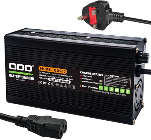 QDD 87.6V 5A Charger 72V LiFePO4 Battery Smart Charger for 24S 72V LiFePO4 Battery with C13 N+L-
