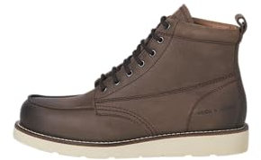 JACK & JONES Leather Boot, Jfwtoronto-Stivale in Pelle Styd Ln Uomo, Marrone Pietra, 43 EU