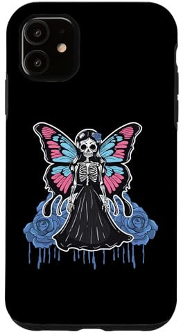 Hülle für iPhone 11 Skelett Fee Halloween Schmetterling Goth Fairycore Ästhetik