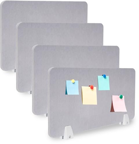 uyoyous Lot de 4 séparateurs acoustiques de bureau - 60 x 30 cm - Cloison acoustique brute à clipser - Réduit le bruit et les distractions visuelles - Pour la maison, les bureaux, les bibliothèques,