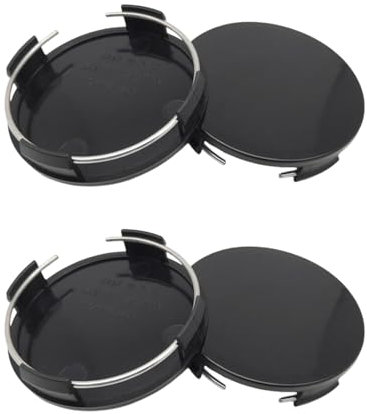 LEEQ 4 Stück Radnabenkappen Nabendeckel OD 65mm ID 62mm Radnabenabdeckung Nabenkappen Radnabendeckel Felgendeckel Felgenkappen, Schwarz