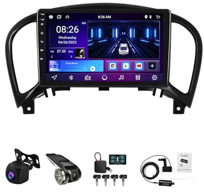 9 Pollici Touchscreen Stereo Auto Per Nissan Juke 2010-2014 Android 13 Bluetooth Auto Radio Stereo Con GPS Navigatore Senza Fili Carplay Comando Del Volante AHD Retrocamera(W2 2+32G)