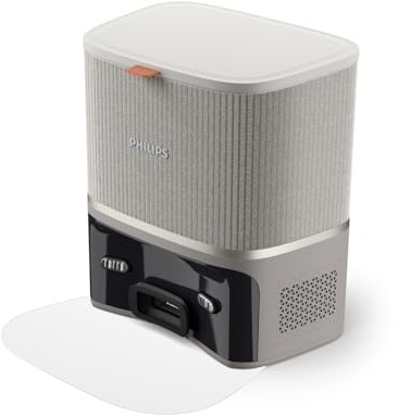 Philips Estación de autolimpieza compatible con la serie HomeRun 5000,sin complicaciones durante 70 días con bolsa S-bag,diseño elegante y compacto, compatible con XU5000/XU5100,beige seda (XV1451/20)
