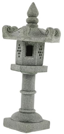 GRIRIW Pagodenlaterne Für Garten Chinesische Steinlaterne Mit Feiner Handwerkskunst Zen-Dekoration Für Mikrolandschaften Bonsai Und Aquarien Romantische Beleuchtung Für Balkon Und