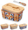 vancasso SIMI Butter Dish with Lid, 480ml Large Butter Dish for Countertop, Bohemian Porcelain Butter Keeper with Knife and Bamboo Lid, Sealant Butter Container Fits Most Butter Sizes, Amber Elegance