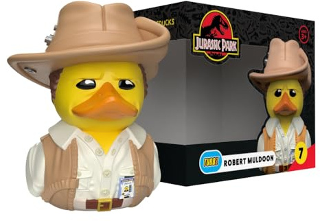 TUBBZ Jurassic Park Robert Muldoon Rubber Duck Collectible Toys Boxed 8.9cm | Official licensed product of Jurassic Park Dinosaur Movies, Robert Muldoon Vinyl Duck with box, for Display, décor & gifts