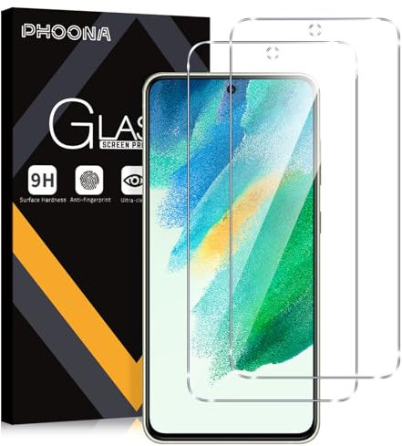 Phoona Lot de 2 Verre Trempé pour Samsung Galaxy S21 FE 5G, Film Protection Écran, 9H Dureté Anti-Rayures Sans Bulles Facile à Installer 0,33mm HD Ultra Transparent Protecteur Vitre