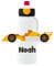 Mepal Personalisierte Trinkflasche mit Namen - Wasserflasche für Kinder Pop-up Campus - Rennwagen - Auslaufsichere Flasche für Schule - BPA-frei & Spülmaschinenfest - 400 ml - Gelbes Rennauto