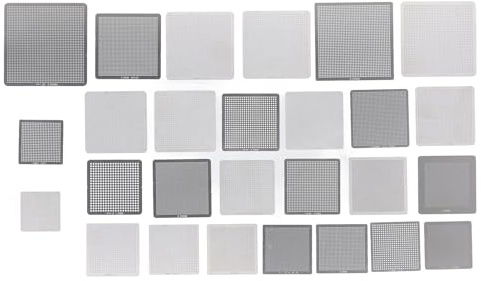 BGA -Neuballer -Schablonen -Kit -Premium -Dauerlebnis 304 Edelstahlschweiß -Nacharbeit Vorlagen für Laptop -Motherboard Reparatur 27pcs verschiedene Größen
