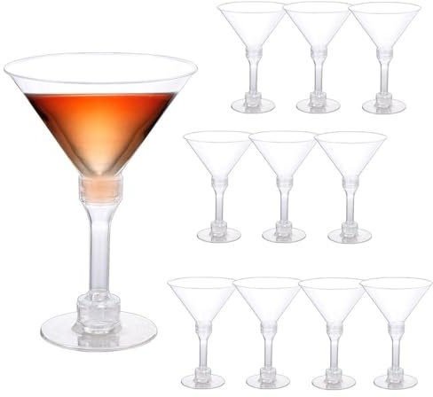 20 Pcs Disposable Wine Glass, 150ml Clear Drinking Cup Goblet with Stem, Unbreakable Cocktail Cups Goblet Glasses for Dessert Wedding Home