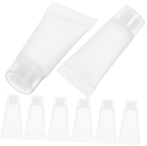 BELLIFFY 50pcs Refillable Travel Lotion Tubes 5ml Mini Squeeze Bottles for Hand Cream Toothpaste Shampoo Screw Cap, Portable Empty Cosmetic Containers for Travel and Daily Use