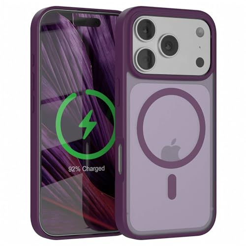 EAZY CASE Ultra Schutz Outdoor Hülle kompatibel mit iPhone 17 Pro kompatibel mit Qi-Charging, hochwertige Schutzhülle mit Aufprallschutz, Kratzfest, Handyhülle mit Kameraschutz, Violett - Qi Charging