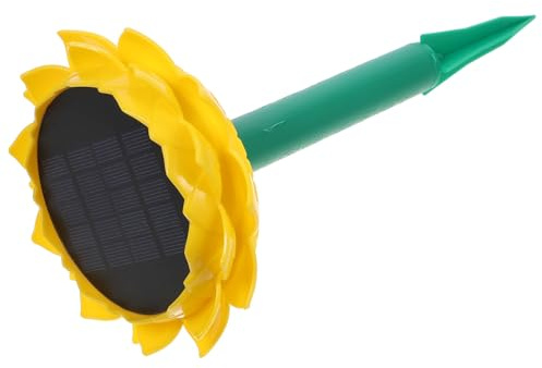 IMIKEYA Solar Powered Waterproof Lotus Portable Speaker with Buddha Songs Player, Outdoor Wireless Speaker for Garden and Courtyard, Yellow