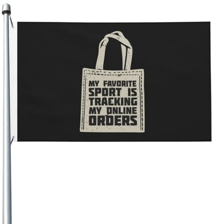 Flaggen Mein Lieblingssport Ist Es, Meine Online-Bestellungen Zu Verfolgen. Hofbanner Mit Schnallen Doppelnaht Fahne Für Rasen Drinnen Draußen 90X150Cm