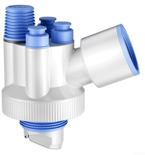 Floweringbeter Adaptateur de collecteur de vidange d'évier 3 voies avec fonction d'ouverture automatique magnétique et technologie d'étanchéité multi-couches pour systèmes de plomberie de cuisine