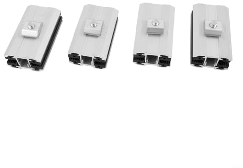Lot de 14 pinces en aluminium pour panneaux solaires - Accessoire d'installation à film mince - Léger - Avec matériel de fixation (4 pièces)