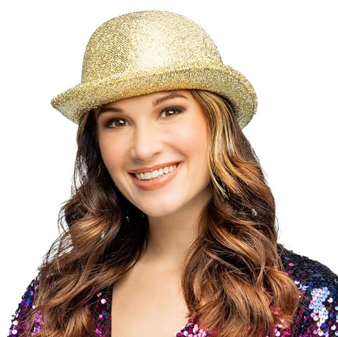 Boland - Classic hat, hat size 58 cm, melon, glitter party hat for costume, carnival and theme party