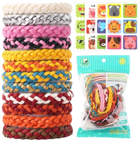 Mückenschutz Armband 12 Stück, DEET-frei Mückenabwehr Armband Kinder | Mit 24Pcs Mückenpflaster, 350h Wasserdicht Verstellbar Anti Mücken Armband Natürliche Pflanzenöle für Innen Außenbereich