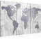 Runa Art Wandbilder Weltkarte Bild XXL Büro Wohnzimmer Grau Landkarte Beton 120 x 80 cm 3 Teilig 104331c