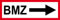 Feuerwehrschild - BMZ rechts - Aluminium, langnachleuchtend - 10 x 30 cm