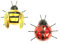 Metal Bee and Ladybird Wall Art for Garden Ornaments Decoration Plaque