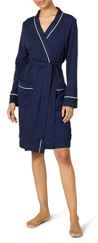 Amazon Essentials Damen Leichter Waffel-Bademantel, Mittellang (Erhältlich In Übergröße), Marineblau, S