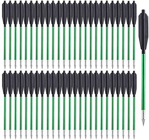 PMSM Aluminium Pistolenarmbrust Bolzen Pfeile,6,5 Armbrustbolzen Armbrustpfeile for 50 lb / 80 lb Pistole Armbrust Präzisionsziel,Ideal zum Üben von Schießzielen,kleine Jagd (60 Stück)