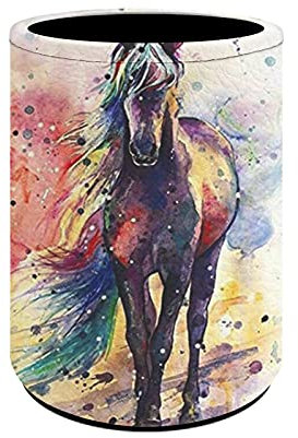 Coloranimal Pot à crayons en cuir synthétique avec imprimé cheval marron - Organiseurs de papeterie pour femme et fille - Pour la maison, la salle de classe, l'école