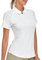 Soneven Golf Shirt Poloshirts Damen Weiß Kurzarm Sportshirt Damen Kurzarm Wandershirt Atmungsaktiv Laufshirt für Tennis Fitness Trainning Weiß M