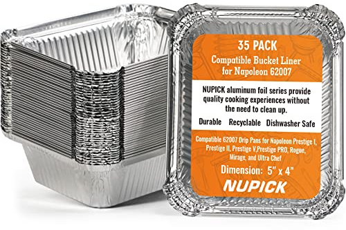NUPICK 35er-Pack 62007 Tropfpfannen, kompatibel mit Napoleon | Passend für Prestige I/II/V/PRO, Rogue, Mirage und Ultra Chef Grills