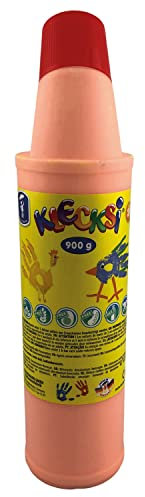 Feuchtmann 633.061-13 - KLECKSi Fingermalfarbe in Flasche, ca. 900 g, Neon-Orange, hochwertige Farbe für Kinder ab 2 Jahren, ideal für Kindergarten, Kita, Schule und Hort zum kreativen Spielen