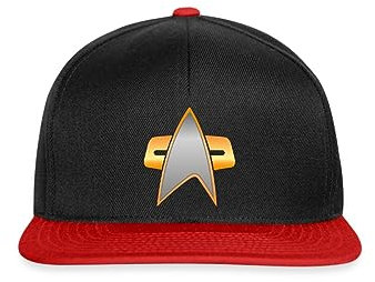 Spreadshirt Star Trek Voyager Crew Logo Snapback Cap, One Size, Schwarz/Rot