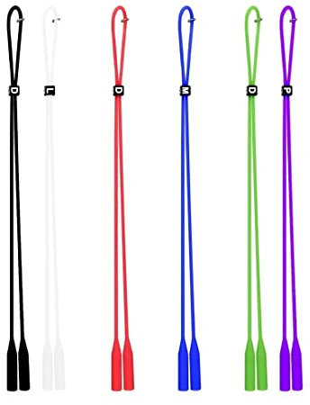 Tomedeks Cinghia per occhiali 6 pezzi, catene colorate per presbiopia e cinghie per occhiali da sole, catene per occhiali in cordoncino per uomo e donna, multicolore