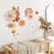 Tanlaby Retro Blumen Wandtattoo Große Boho Blumen Wandsticker Blühende Vintage Blume Wandaufkleber für Wohnzimmer Schlafzimmer Büros Sofa Hintergrund Hause Wanddekoration