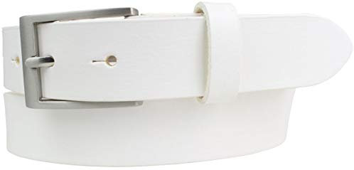 BELTINGER Kinder-Gürtel aus Vollrindleder 3 cm | Leder-Gürtel für Jungen Mädchen 30mm | für Jeans, Anzug, Kleid, Rock | Weiß 55cm