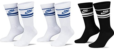 Nike 9 Paar Everyday Essential Tennissocken Socken Sportsocken Unisex DX5089 Prime, Farbe:2x Weiss - Blau / 1x Schwarz - Weiss, Socken Neu:42-46
