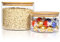 ComSaf Glass Food Storage Containers, 2950ml/1300ml Glass Flour and Sugar Containers with Airtight Lids, 7.1'' Wide Mouth Large Glass Jars with Bamboo Lid for Rice, Pasta, Oats, Grains, Cookie, Candy