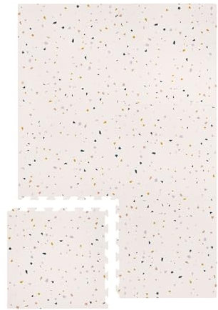 3 Sprouts Baby Play Mat - Kids Foam Puzzle Play Mat with Interlocking Foam Tiles for Baby Play Area, Kids Playroom - Safe, Non Toxic EVA Soft Floor Mats with Fun Puzzle Design - Terrazzo Pale Pink