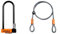 Kryptonite Evolution Mini-9 Lock with Flex Frame U-Bracket - Orange, 9-Inch & Kryptoflex Cable with Double Loop Bike Lock Security, 10mm x 120cm, Silver/Orange