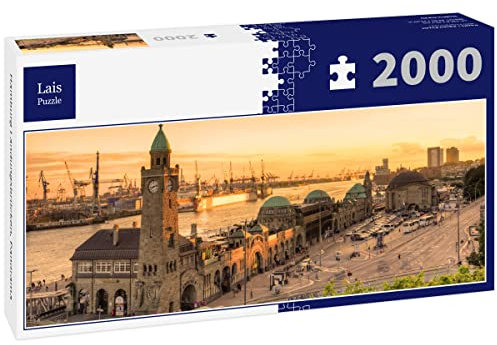 Lais Puzzle Hamburg Landungsbrücken, Panorama 2000 Teile Panorama