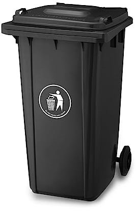 Panana 3 COLORS 240L Wheelie Bin Large Recycling Council Size Outdoor Rubbish Rubber Wheel Bins for Trash and Rubbish(Black), W585*D725*H1090mm