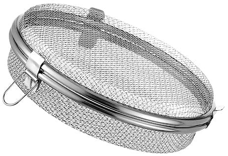 Housoutil Dishwasher Cutlery Basket, Stainless Steel Food Drying Fish Net Basket, Round Hanging Mesh Drying Rack for Shrimp Fruit Vegetable and Herb Dehydrating