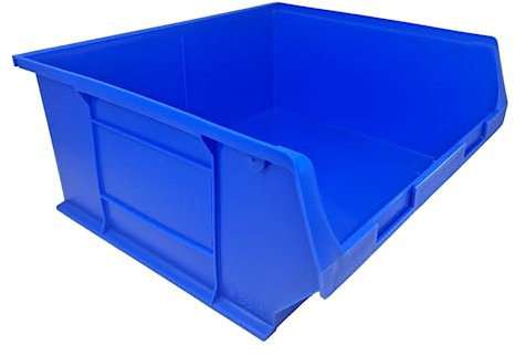 Blue Storage Lin Bins | Tool Organiser Bin | Stackable Boxes for Garage | Wall Hanging Box | DIY Storage | Plastic Drawers (XL-375x420x182mm) (2 Bins)