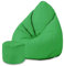 DreamRoots Sitzsack für Kinder und Erwachsene - Sitzsack mit Füllung, Lehne, Hocker und Bezug - Oxford Stoff 220 gr/m2 Wasserdicht - Sitzkissen Boden - Chill Sack M, Grün