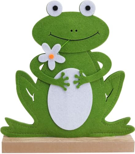 Trend Line Aufsteller Frosch Filz 35 cm grün Gartenstecker