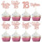 30Pcs18th Birthday Cupcake Toppers Eighteen Happy 18th Cupcake Picks Sweet 18 Cheers to 18 Cake Decorations for 18th Birthday Anniversary Party Supplies Rose Gold Glitter